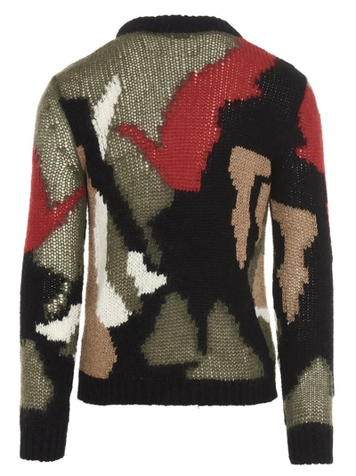 Shop Saint Laurent Intarsia Camouflage Sweater In Multi