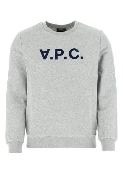 Shop A.p.c. Vpc Logo Flocked Sweatshirt In Grey