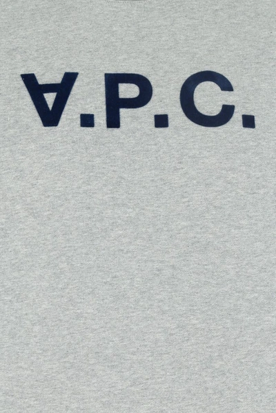 Shop A.p.c. Vpc Logo Flocked Sweatshirt In Grey