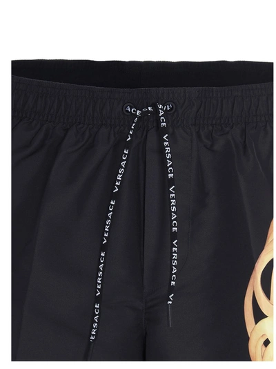 Shop Versace Medusa Print Swim Shorts In Black