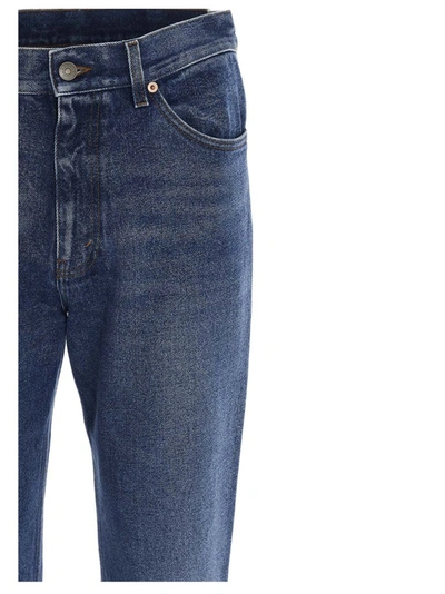 Shop Gucci Logo Patch Jeans In Blue
