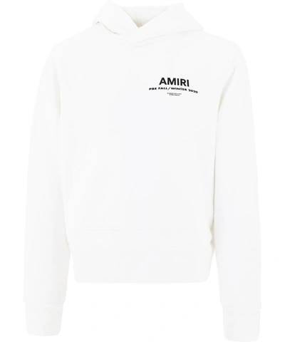 Shop Amiri Logo Print Hoodie In White