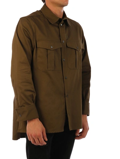 Shop Loewe Patch Pocket Shirt In Green