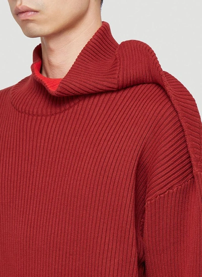 Shop Y/project Draped Ribbed Sweater In Red