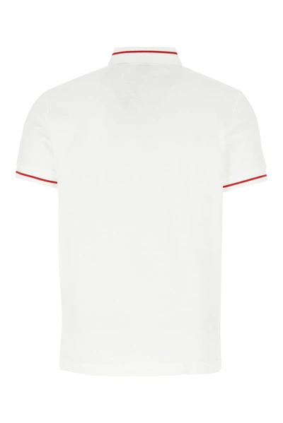 Shop Burberry Logo Patch Polo Shirt In White