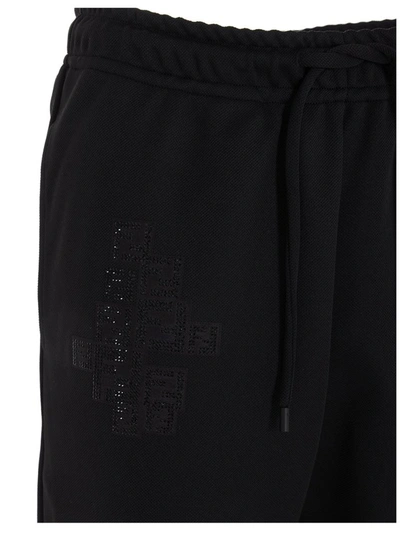 Shop Fendi Ff Appliqué Jogger Pants In Black