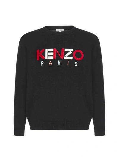 Shop Kenzo Paris Embroidered Jumper In Black