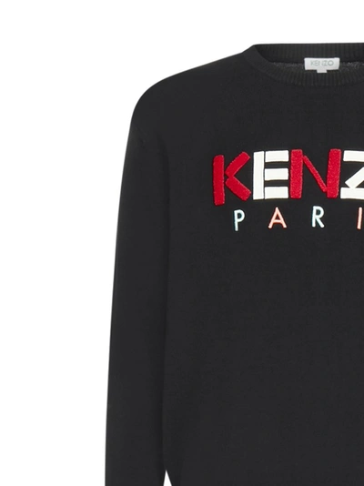 Shop Kenzo Paris Embroidered Jumper In Black
