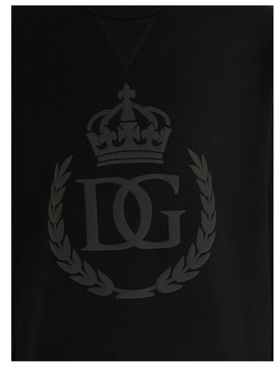 Shop Dolce & Gabbana Dg Logo Print Sweatshirt In Black