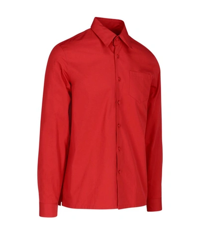 Shop Prada Pocket Shirt In Red