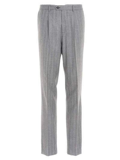 Shop Brunello Cucinelli Pinstriped Suit In Grey