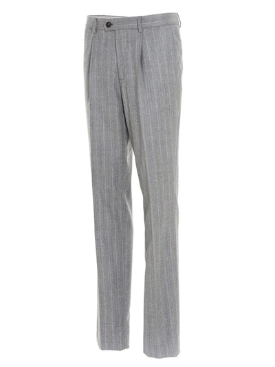 Shop Brunello Cucinelli Pinstriped Suit In Grey