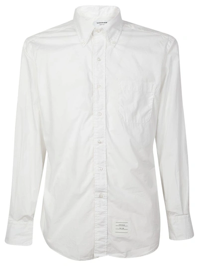 Shop Thom Browne Tailored Logo Patch Shirt In White