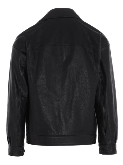 Shop Gucci Horsebit Detail Leather Jacket In Black