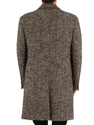 Shop Gucci Herringbone Coat In Grey