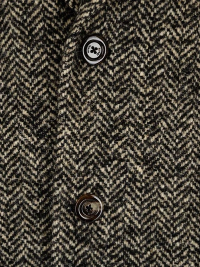 Shop Gucci Herringbone Coat In Grey