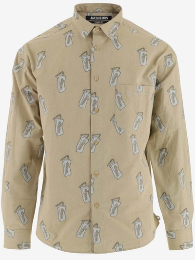 Shop Jacquemus La Chemise Simon Shirt In Beige