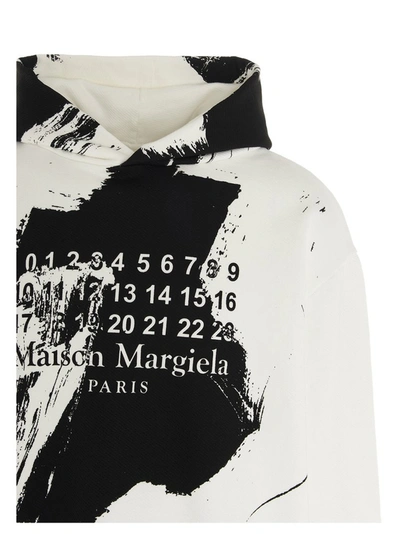 Shop Maison Margiela Paint Effect Hoodie In White