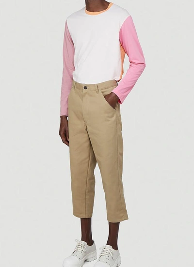 Shop Comme Des Garçons Shirt Cropped Pants In Beige