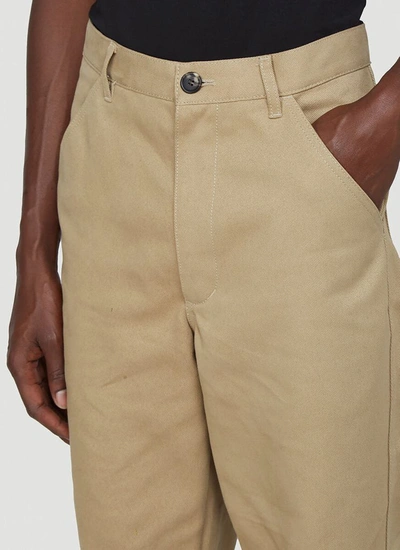 Shop Comme Des Garçons Shirt Cropped Pants In Beige