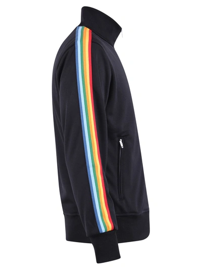 Shop Palm Angels Rainbow Track Jacket In Black