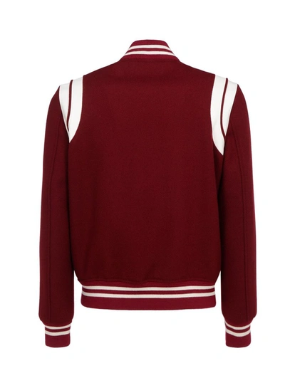 Shop Saint Laurent Teddy Jacket In Red