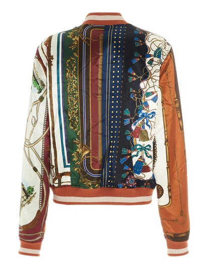 Shop Amiri Scarf Print Patchwork Bomber Jacket In Multi