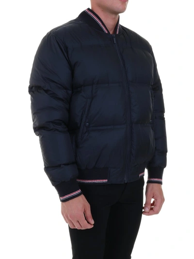 Shop Thom Browne Down Bomber Jacket In Blue