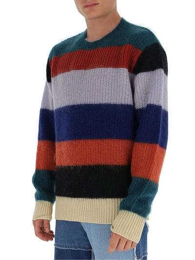 Shop Marni Striped Knit Sweater In Multi