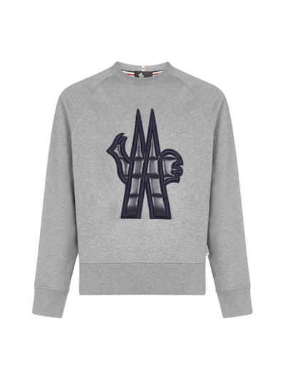 Shop Moncler Grenoble Logo Patch Sweatshirt In Grey