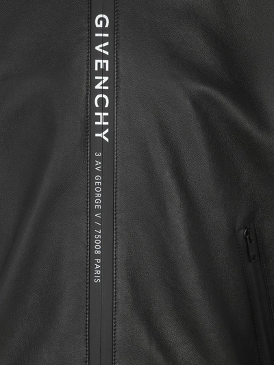 Shop Givenchy Address Webbing Bomber Jacket In Black