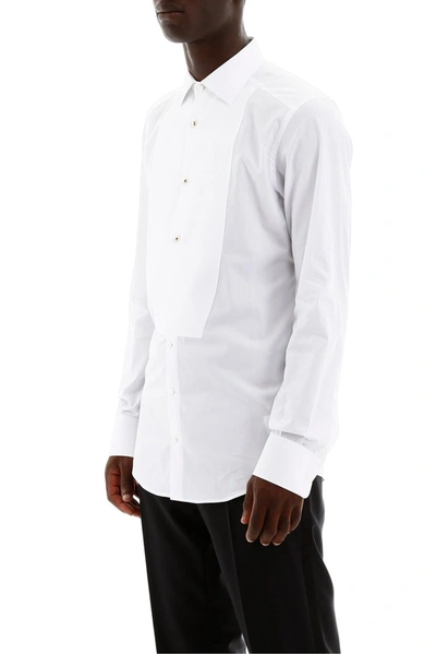 Shop Dolce & Gabbana Tailored Bib Tuxedo Shirt In White