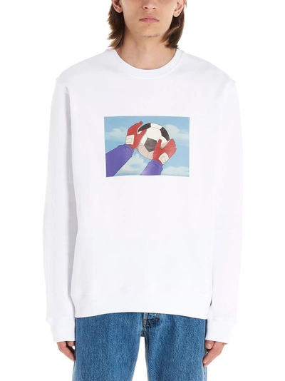 Shop Msgm Holly & Benji Printed Sweater In White