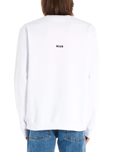 Shop Msgm Holly & Benji Printed Sweater In White