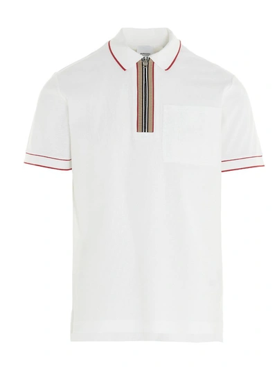 Shop Burberry Waltham Polo Shirt In White