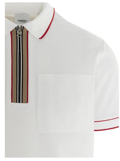 Shop Burberry Waltham Polo Shirt In White