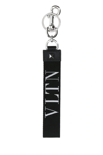 Shop Valentino Vltn Keyring In Black
