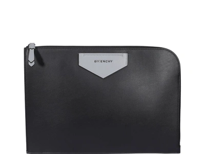 Shop Givenchy Antigona Soft Flat Bag In Black