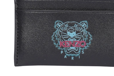Shop Kenzo Ekusson Tiger Cardholder In Black