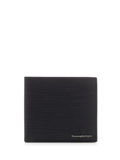 Shop Ermenegildo Zegna Embossed Logo Wallet In Black