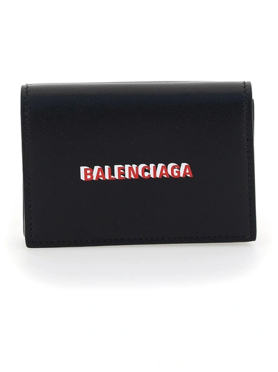 Shop Balenciaga Cash Mini Wallet In Black