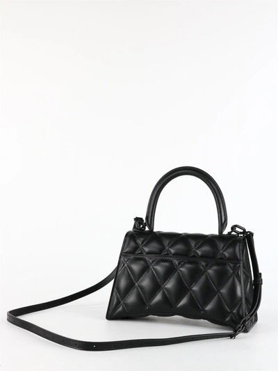 Shop Balenciaga Hourglass Quilted Small Shoulder Bag In Black