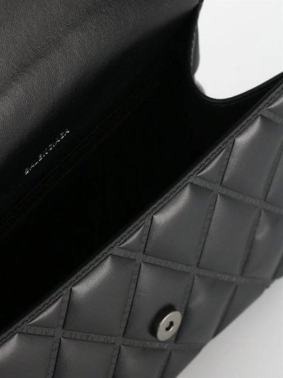 Shop Balenciaga Hourglass Quilted Small Shoulder Bag In Black