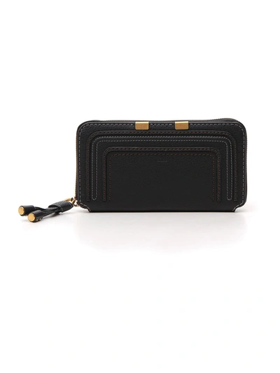 Shop Chloé Marcie Long Zipped Wallet In Black