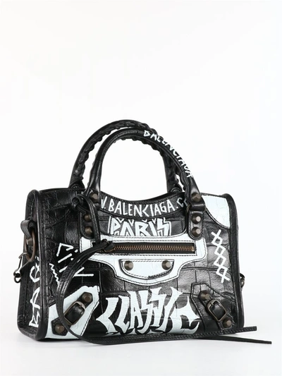 Balenciaga Classic City Graffiti Mini Tote Bag In Black | ModeSens