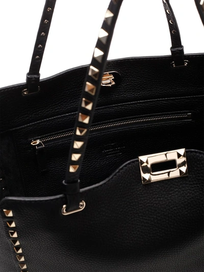 Shop Valentino Garavani Rockstud Medium Tote Bag In Black