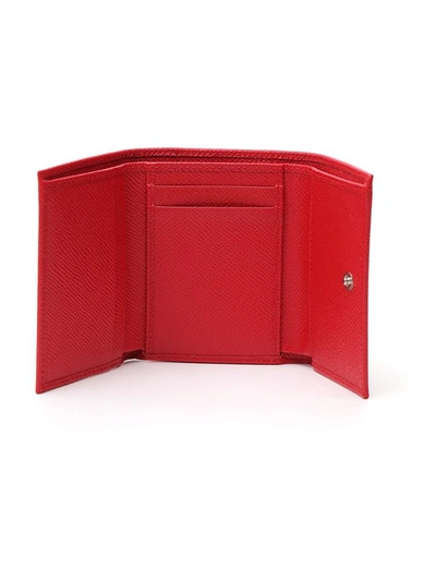 Shop Dolce & Gabbana Bejeweled Logo Wallet In Red