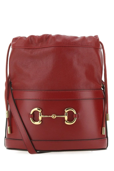 Shop Gucci 1955 Horsebit Bucket Bag In Red
