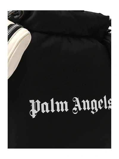 Shop Palm Angels Logo Print Tote Bag In Black