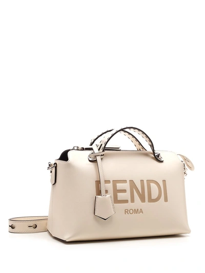 Shop Fendi By The Way Medium Boston Bag In White